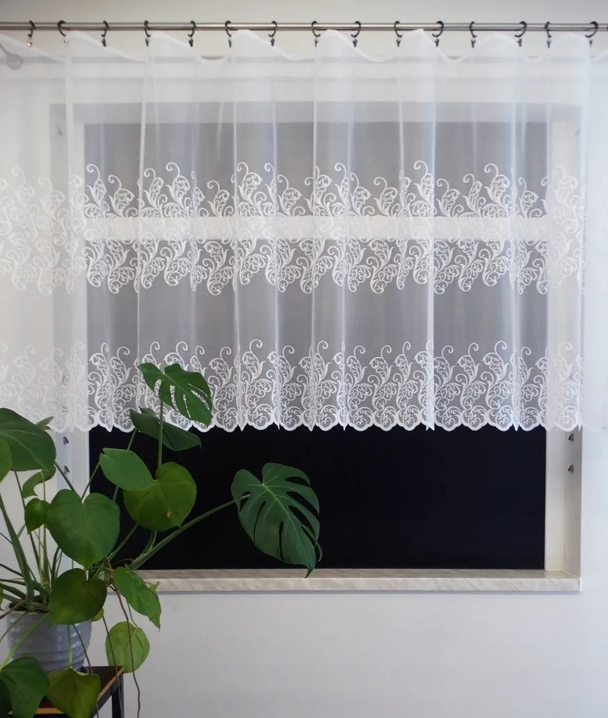 Mg Függöny jacquard 36251 Fehér 250x110cm Kész Szalaggal M