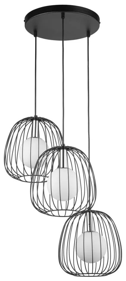 Csillár zsinóron BELL 3xG9/12W/230V fekete/fényezett króm