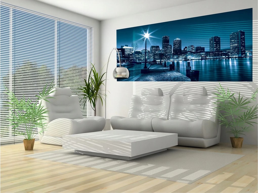 Fotótapéta flizelina Városi panoráma modern kikötővel 250x104 +ragasztó