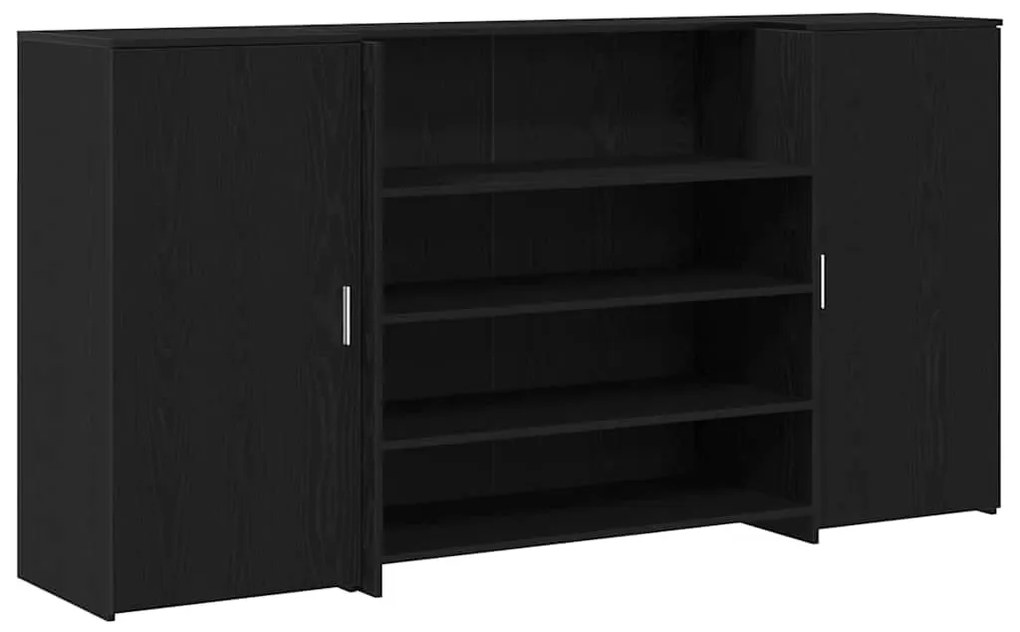 recepciós pult fekete tölgyszínű 200x50x103,5 cm szerelt fa