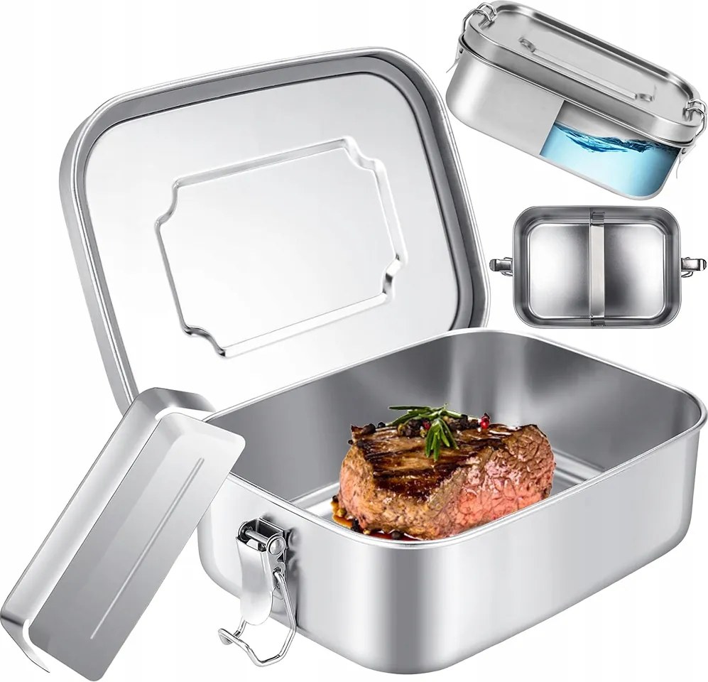 Uzsonnás Doboz 850 ML Rozsdamentes Acél 304 Vízálló, Rekeszekkel