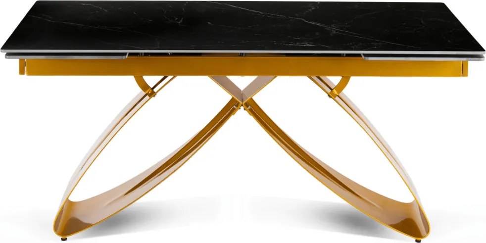 Stół LUIGI Ceramiczny Rozkładany 160-240 cm Czarny márvány/Złoty