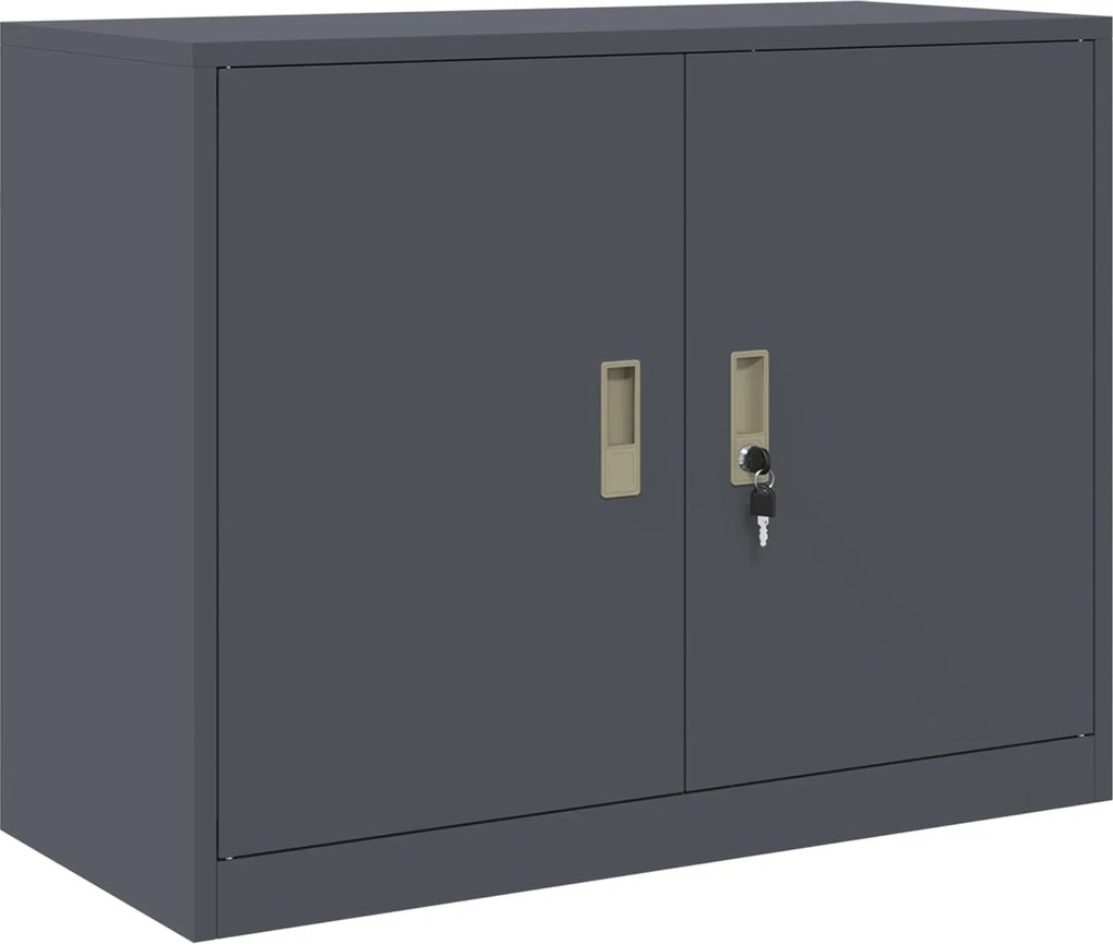 vidaXL Tárolószekrény Antracit 90 x 40 x 70 cm Acél
