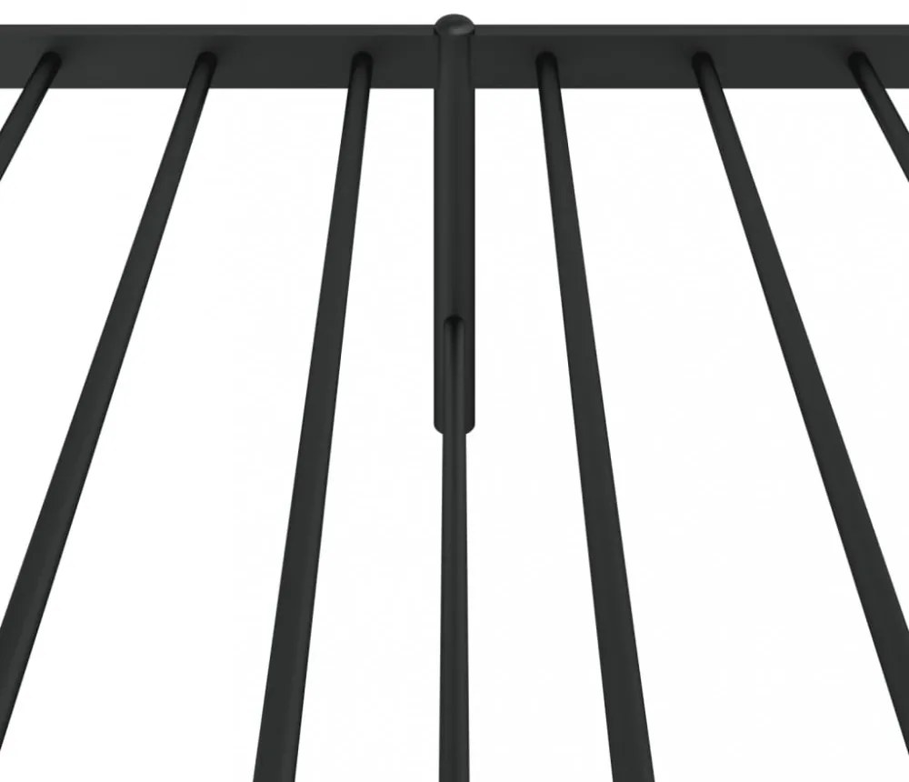 fekete fém ágykeret fejtámlával 107 x 203 cm