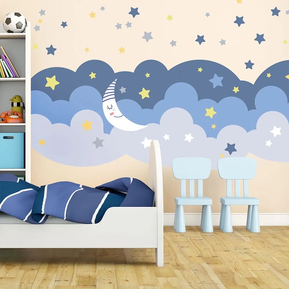 Scandinavian Clouds With Stars And Moon falmatrica - Ambiance