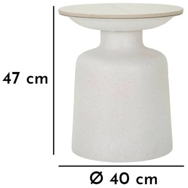 Kerek tárolóasztal kerámia asztallappal ø 40 cm Fush – Mauro Ferretti