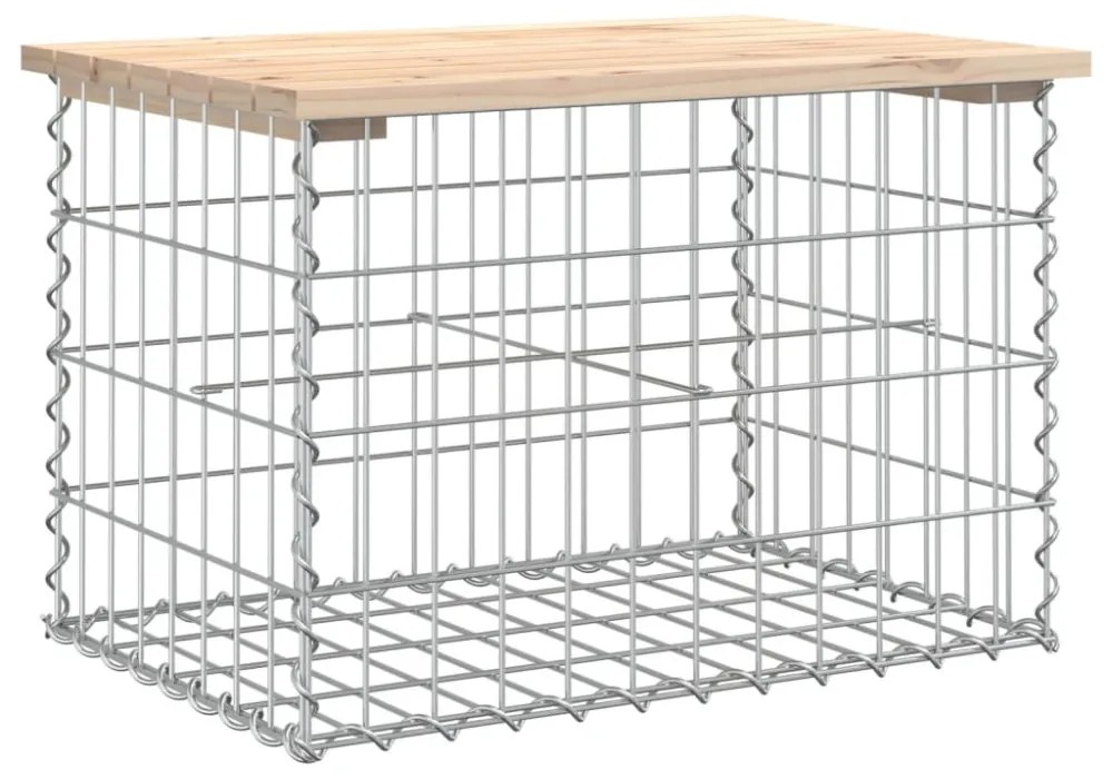 tömör fenyőfa gabion kerti pad 63x44x42 cm