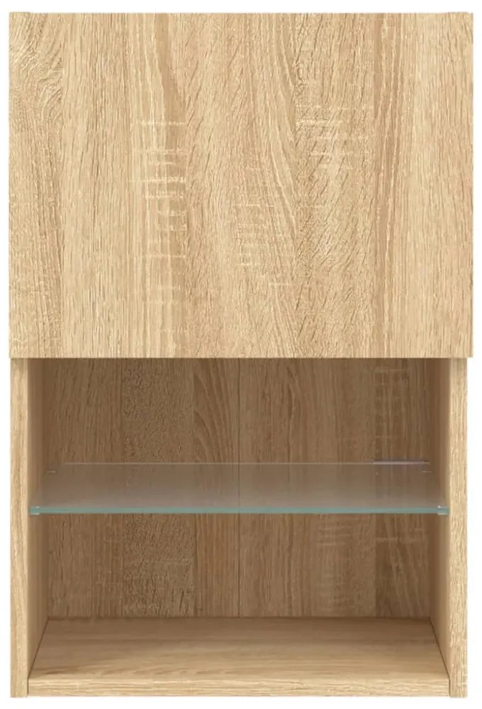 sonoma tölgy színű TV-szekrény LED-lámpákkal 40,5x30x60 cm