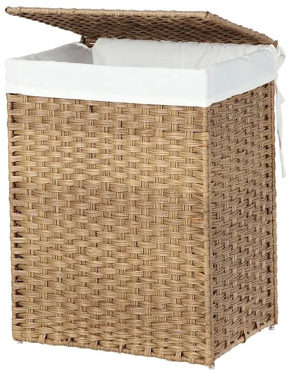 AVA műrattan ruháskosár, 90l, természetes barna SongmicsHome