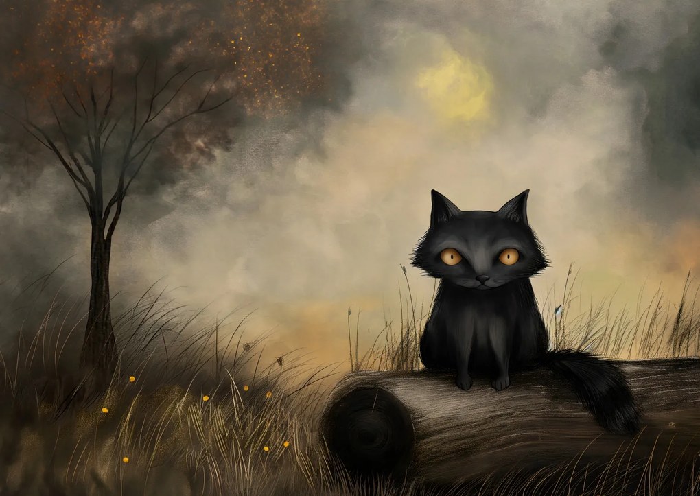 Poszter 84x59,5cm Fekete macska