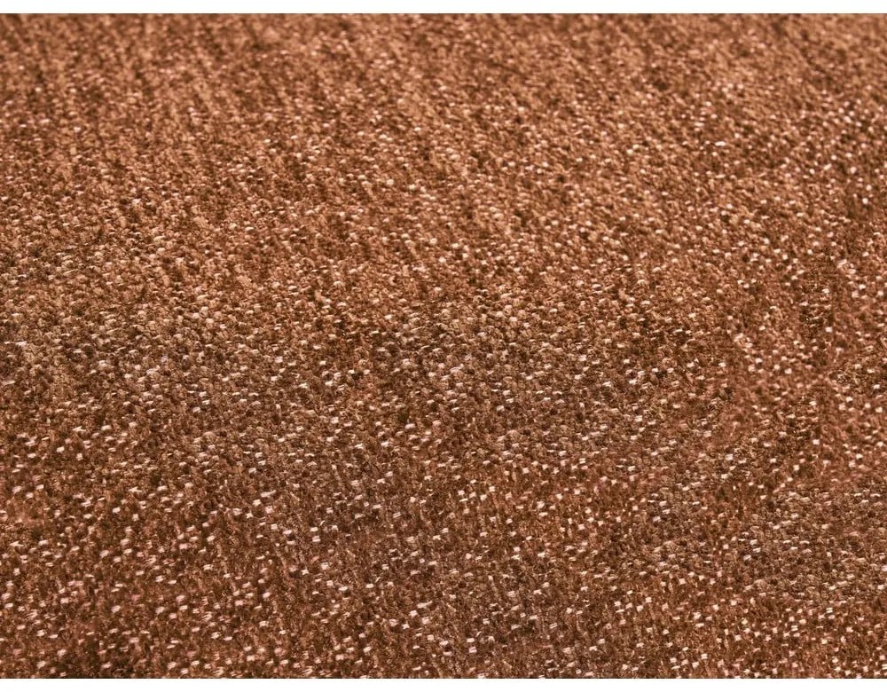 Terrakotta színű zsenília kinyitható-tárolóhelyes sarokkanapé (bal oldali-U alakú) Everest – Bobochic Paris