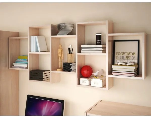 Fali polc TRIO 65x161 cm sonoma tölgy