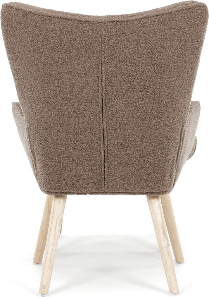 Barna relaxfotel, boucle szövet kárpitozással, AK-319 BR2