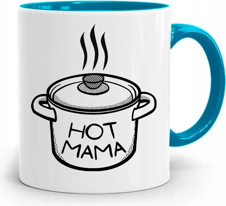 Kék Bögre Anyukáknak Hot Mama Ajándék fényképes nyomtatással