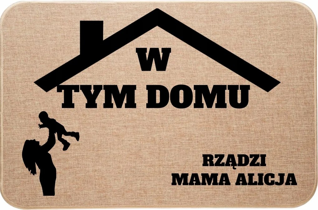 Lenvászon Lábtörlő Ebben A Házban Anya Uralkodik Anya Neve Anyák Napja Ajándék