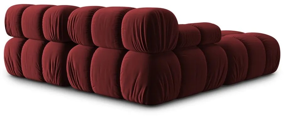 Piros bársony sarokkanapé Bellis – Micadoni Home