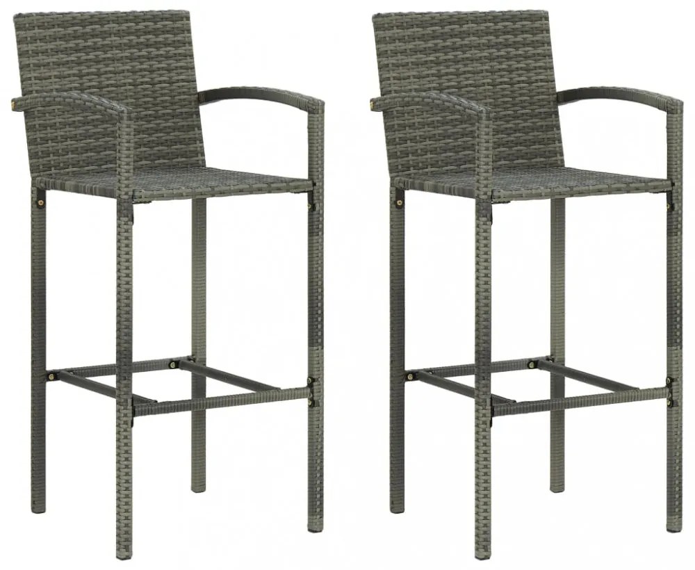 3 részes szürke polyrattan kerti bárszett
