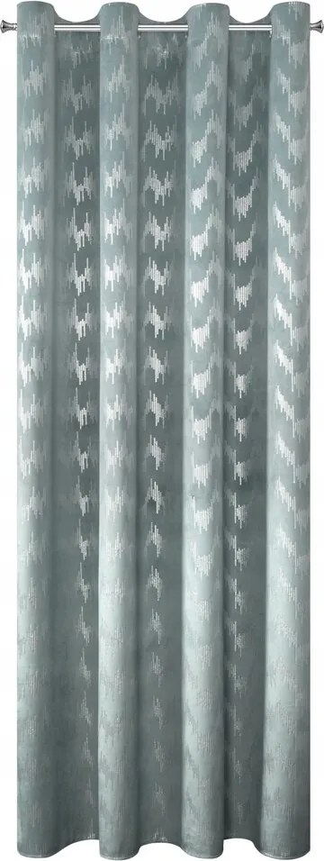 Készfüggöny 140x250 gurulós bársony, ezüst tengeri mintával