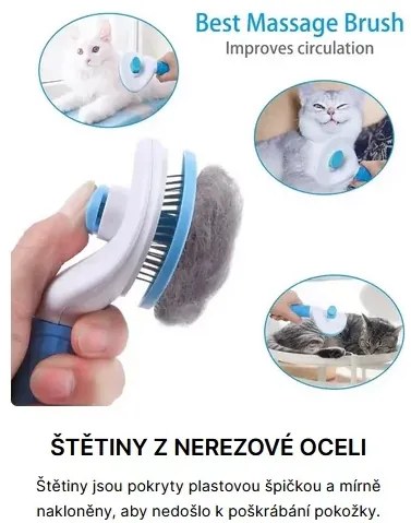 Innovatív kefe a szőr kifésülésére - PETBRUSHY - kék