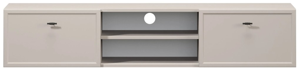 Lorini fali fiókos TV szekrény 150 cm - kasmír / fekete T-bar fogantyúk