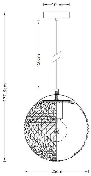 Lámpa Mennyezeti lámpatest MUNO 2 , 5266, max.250V, 50/60Hz, 1*E27, max.25 W, átmérő 25 cm, IP20, fekete