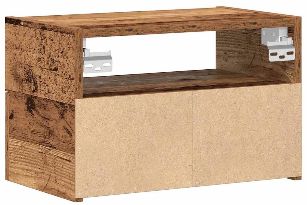 antik fa színű falra szerelhető éjjeliszekrény 45x26x28,5 cm