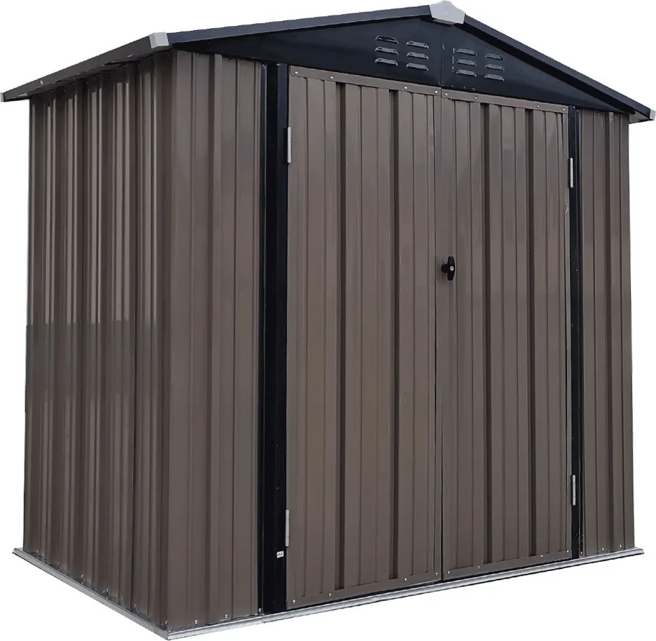 Pléh kerti szerszámos ház, barna/antracit, 2x1,3 m, RADOL