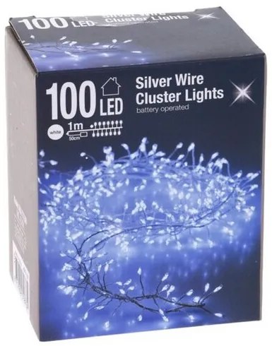 Martiel karácsonyi fénydrót, hideg fehér, 100 LED-es, 50 cm