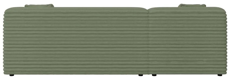 Zöld kordbársony sarokkanapé (bal oldali-heverő résszel) Martin – Ropez