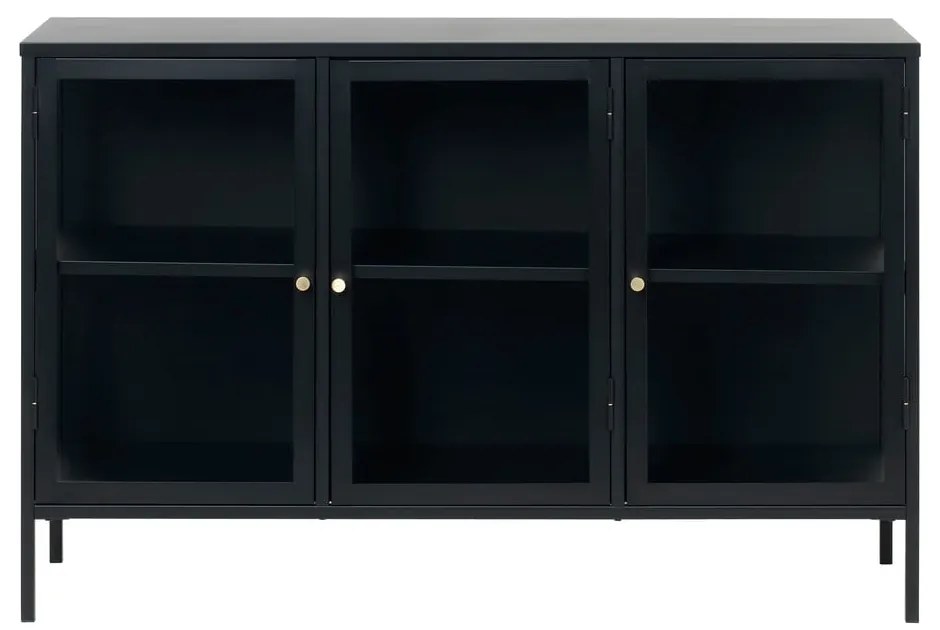 Fekete fém tálalószekrény 132x85 cm Carmel – Unique Furniture