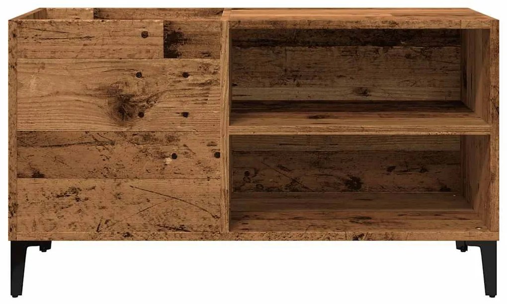 antik fa színű szerelt fa hanglemezszekrény 84,5x38x48 cm