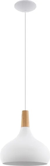 Eglo 96982 - SABINAR függeszték 1xE27/60W/230V, 28 cm, fehér
