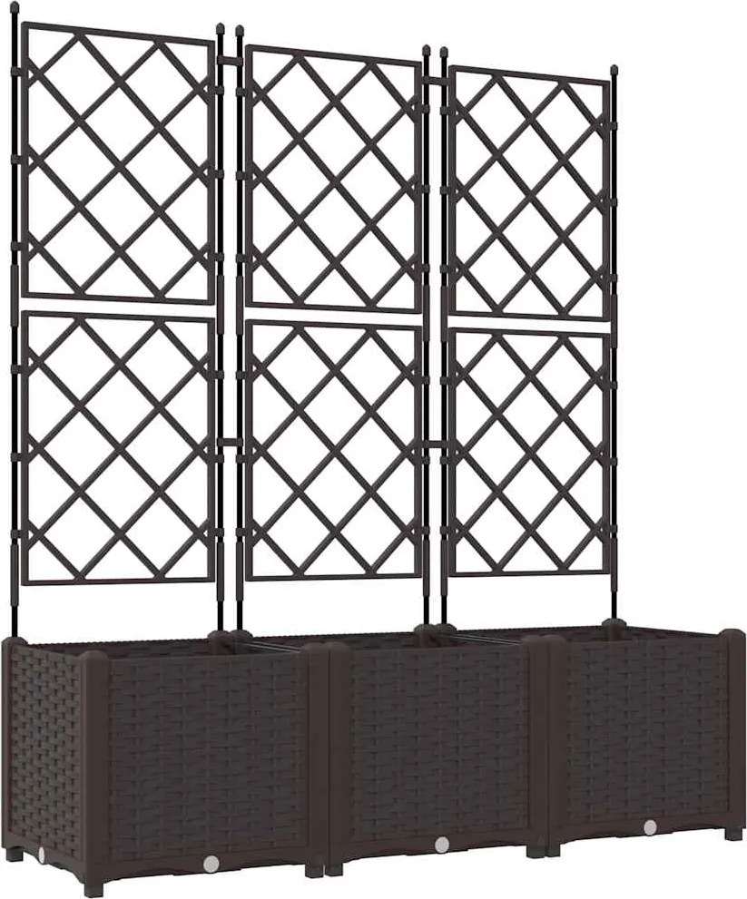 vidaXL Kerti cserép 3 pcs Barna 120 x 40 x 143 cm Acél