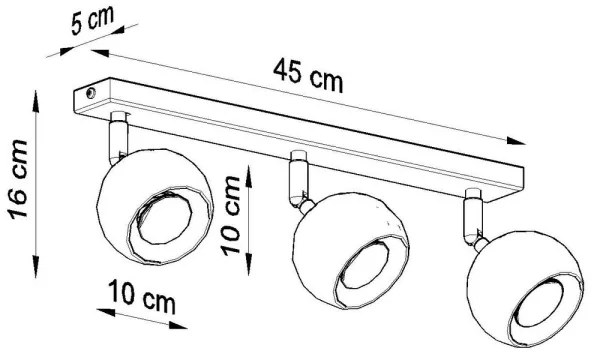 Sollux SL.0439 - Mennyezeti spotlámpa OCULARE 3xGU10/10W/230V