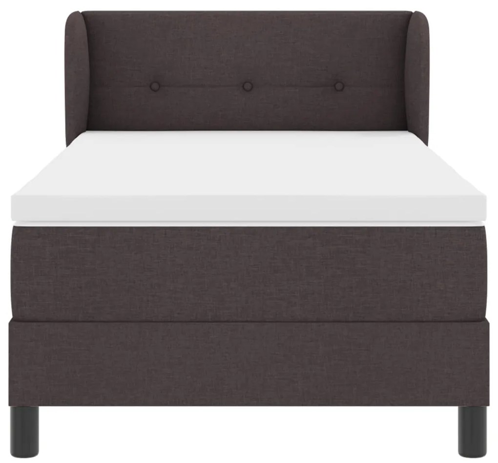 Boxspring Ágy Mattal Sötétbarna 80x200 cm Szövet