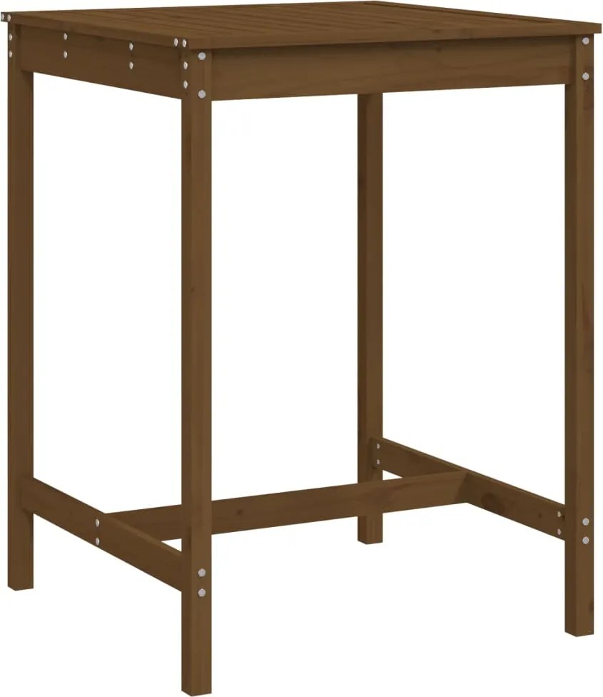 vidaXL mézbarna tömör fenyőfa kerti asztal 82,5 x 82,5 x 110 cm