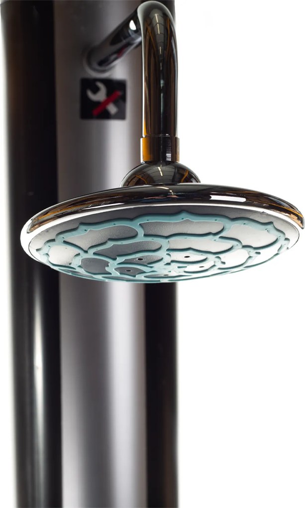 Hawaj Kerti szolár zuhany Uno 38 l nagyméretű zuhanyrózsával fekete - ezüst