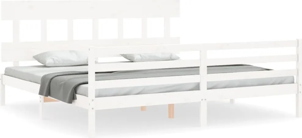 vidaXL tömör fa ágykeret fejtámlával 200 x 200 cm