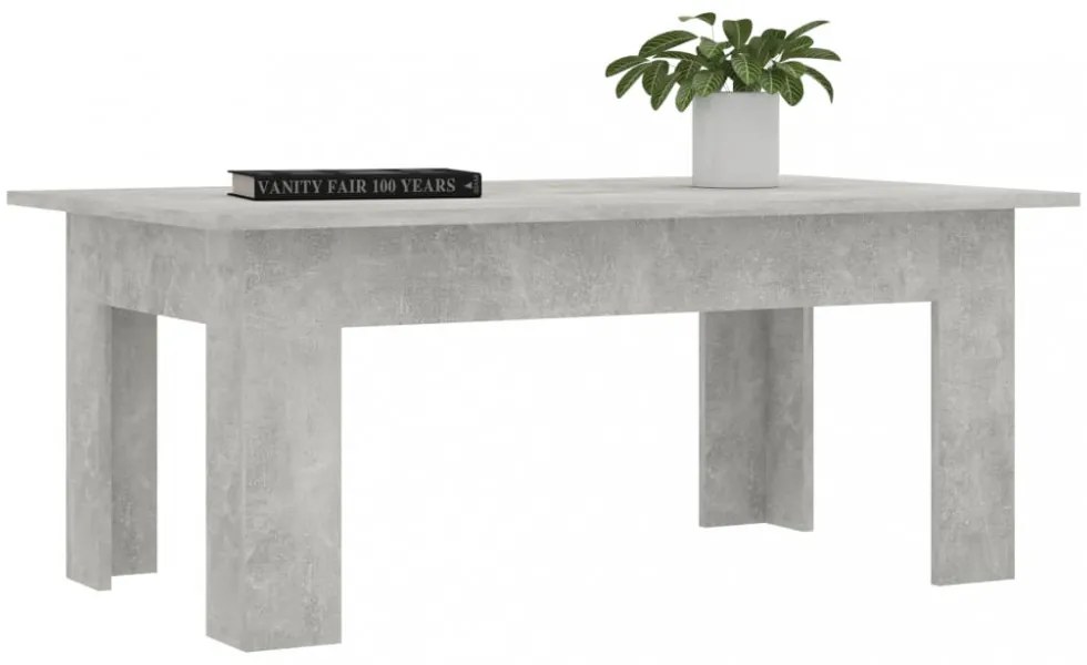 betonszürke szerelt fa dohányzóasztal 100 x 60 x 42 cm