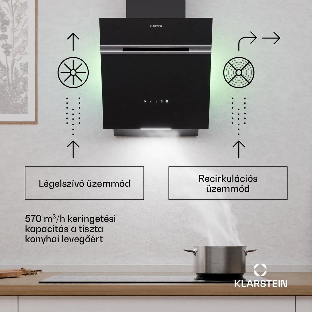 Klarstein Alina páraelszívó, 40 cm, 570 m³/h, Csendes, EEK A