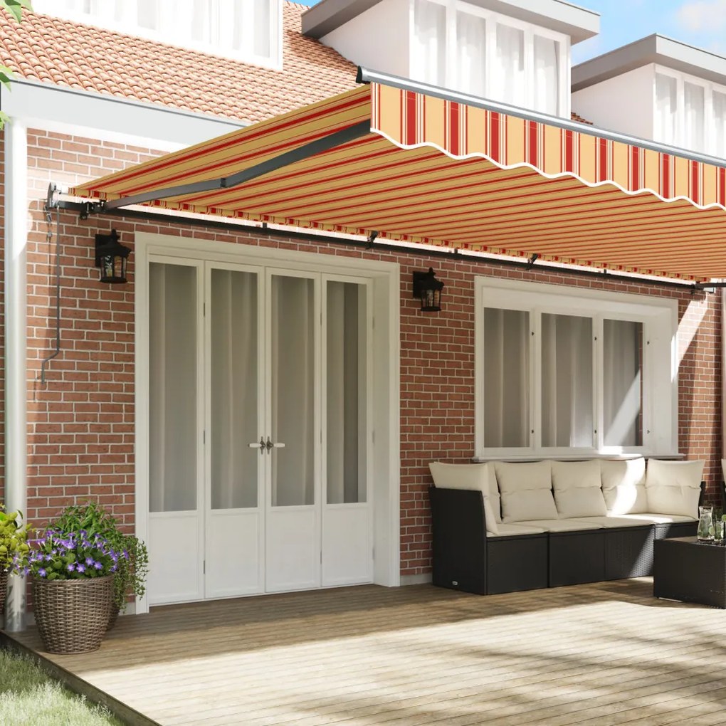 Automatikus Behúzható Napernyő Sárga és Narancs 600x300 cm