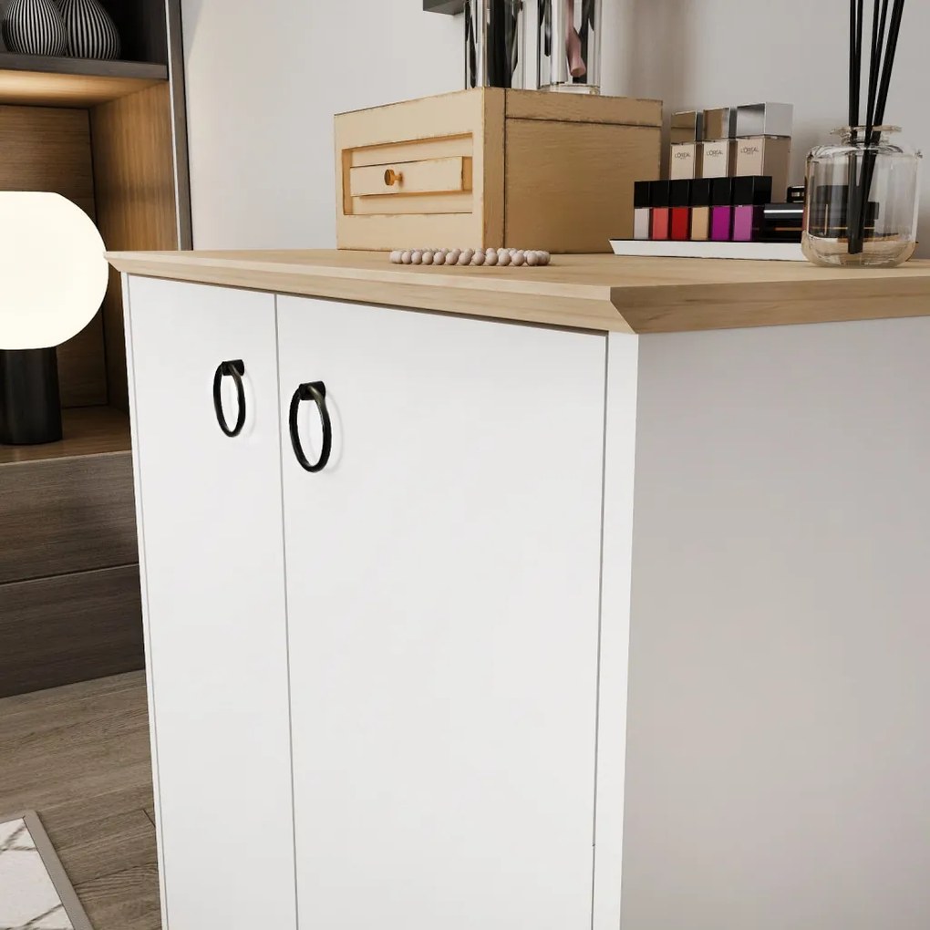Nüanse komód, fehér-tölgy, 72 cm
