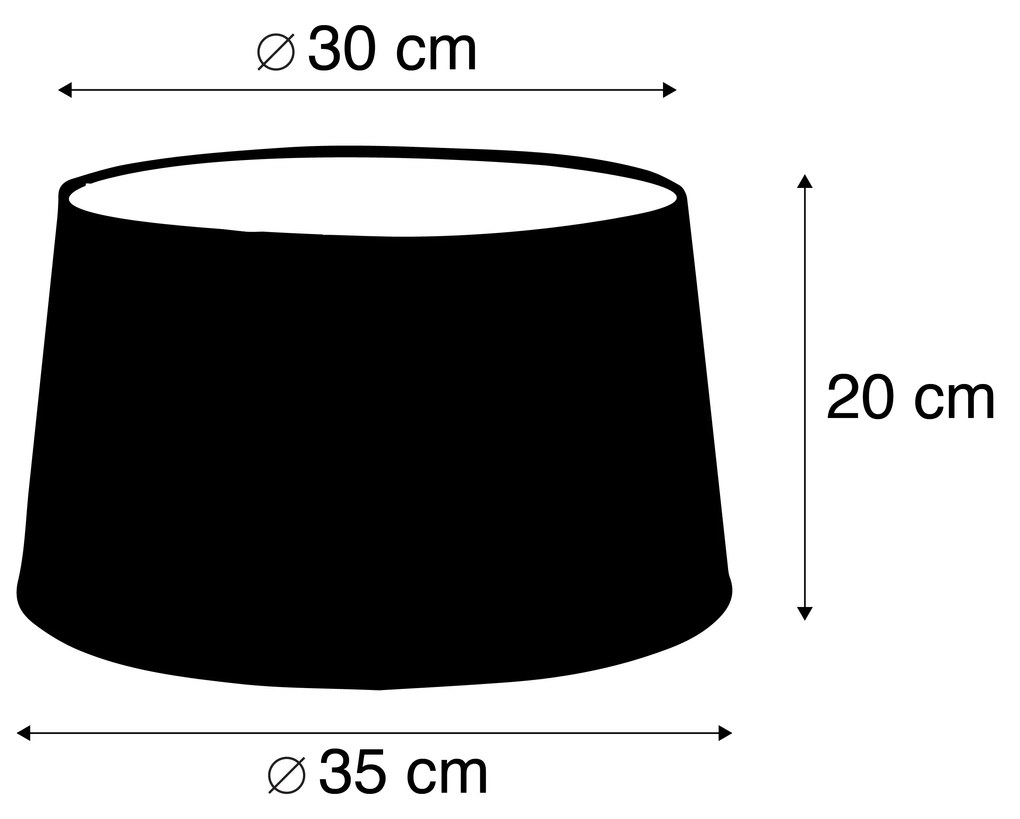 Vászon lámpaernyő taupe kerek szögletes 35/30/18