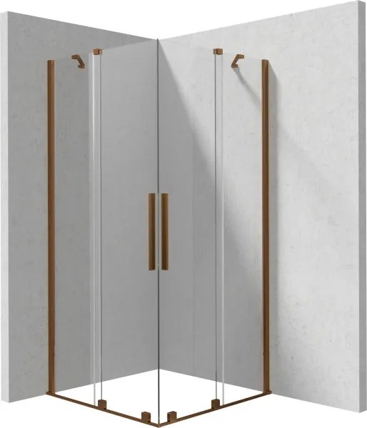 Prizma zuhanykabin_90x90, szálcsiszolt bronz (KTJ C39R+KTJ C39R)