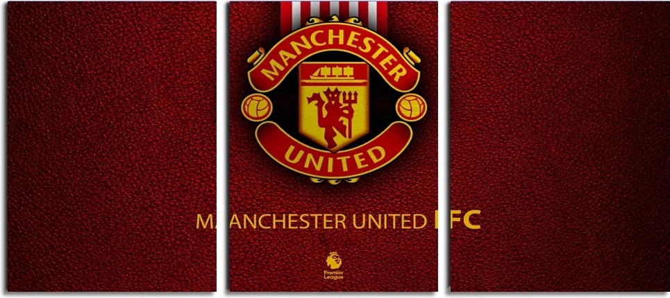 Manchester United Falikép triptichon ultrakönnyű öntapadós 40x90 cm