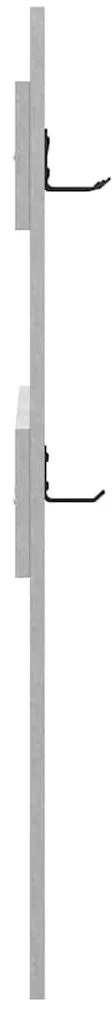 Fali Kabáthorog tárolóval Beton szürke 65 x 3 x 100 cm Faanyag