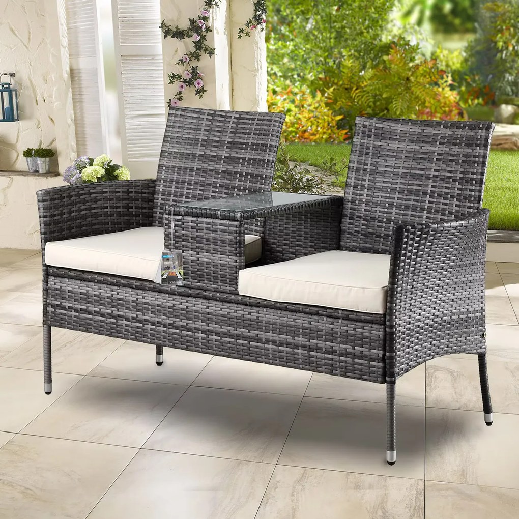 Deuba Rattan pad - szürke