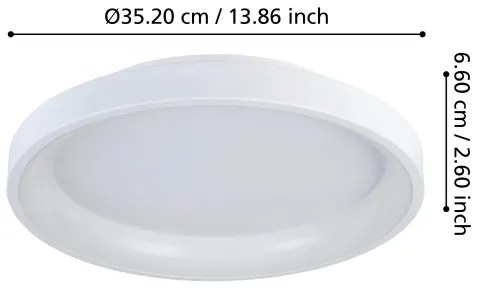 Eglo 901248 - LED Dimmelhető mennyezeti lámpa LORETELLO LED/12W/230V fehér + + távirányító