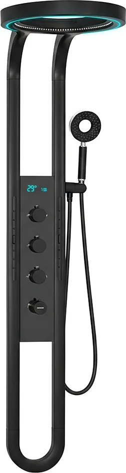 Aquajet hidromasszázs zuhanypanel fekete