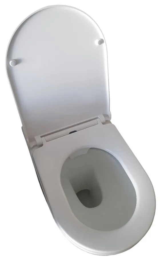 Eros OVAL padlón álló WC - WC ülőkével komplett - perem nélküli öblítés - alsó / hátsó kifolyású